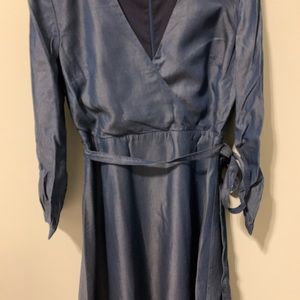 Banana Republic tie wrap chambray dress